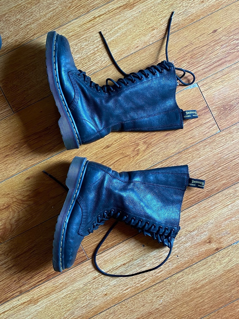 Dr. Martens Black Leather Lace-Up Combat Boots